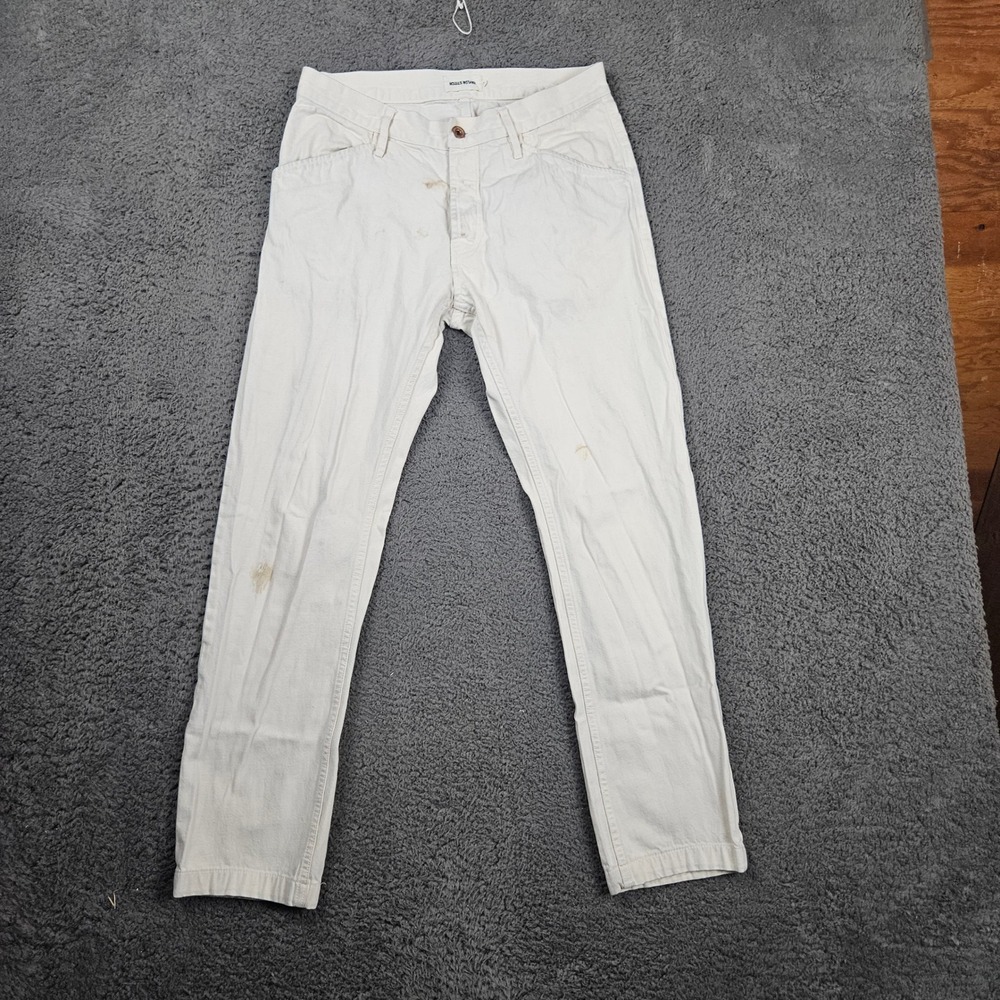 Taylor Stitch Mens 30x28 Cream Pants‎ Casual Workwear Cotton Blend Trousers